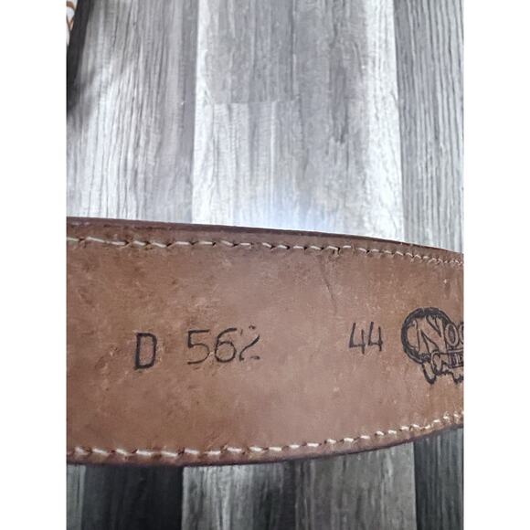 Vintage NOCONA buckle belt 44 brown GENUINE LIZARD reptile WESTERN cowboy rodeo - Picture 4 of 8
